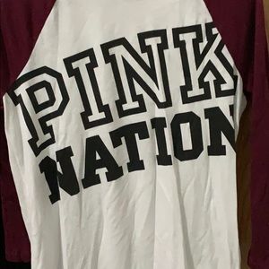 Long sleeved pink nation shirt